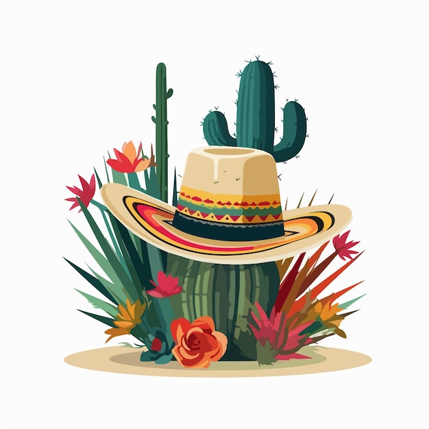 Cactus vector kunst Illustratie Cinco De Mayo Mexico