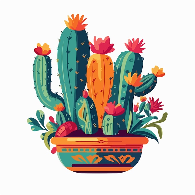 Cactus vector kunst Illustratie Cinco De Mayo Mexico