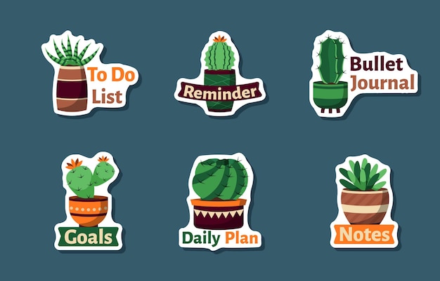 Cactus Vetplanten Journal Sticker