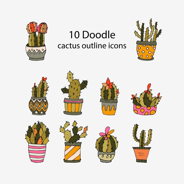 Cactus vetplanten vector illustraties