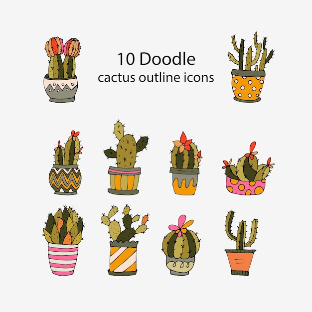 Cactus vetplanten vector illustraties