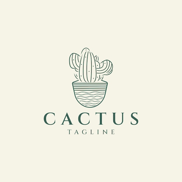 Vector cactus vintage logo ontwerp vectorillustratie