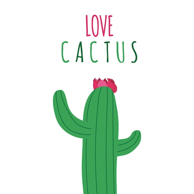 Cactus vlakke afbeelding