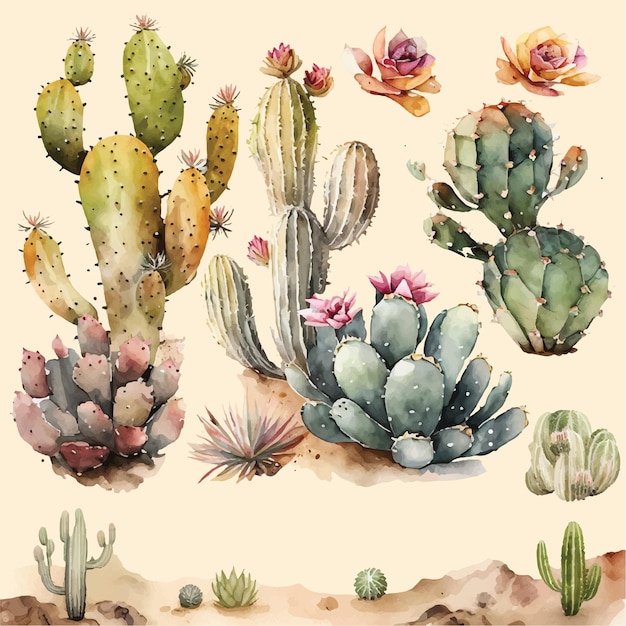 cactus watercolor 2