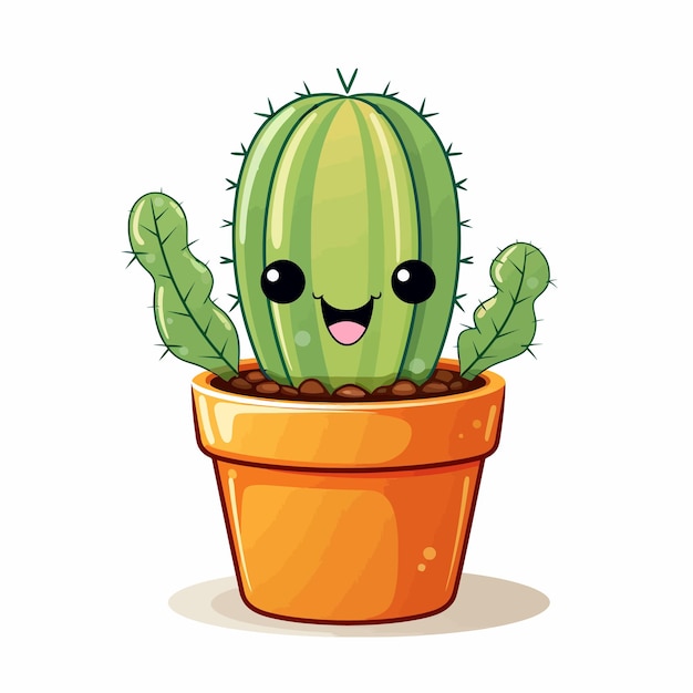 A cactus with a big smile and a big black face.