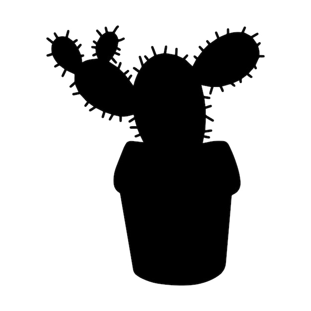 Premium Vector | Cactus with needles in a pot indoor plant with eyes and mouth doodle cartoon linear Premium Vector | Cactus with needles in a pot indoor plant with eyes and mouth doodle cartoon linear