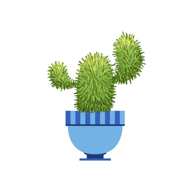 Vector cactus with two branches in a pot