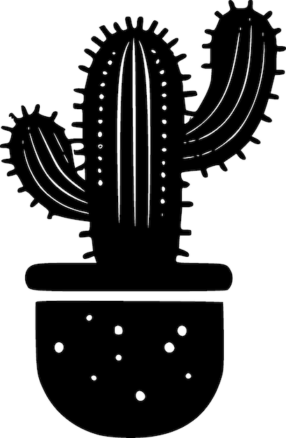 Vector cactus zwart-wit vectorillustratie