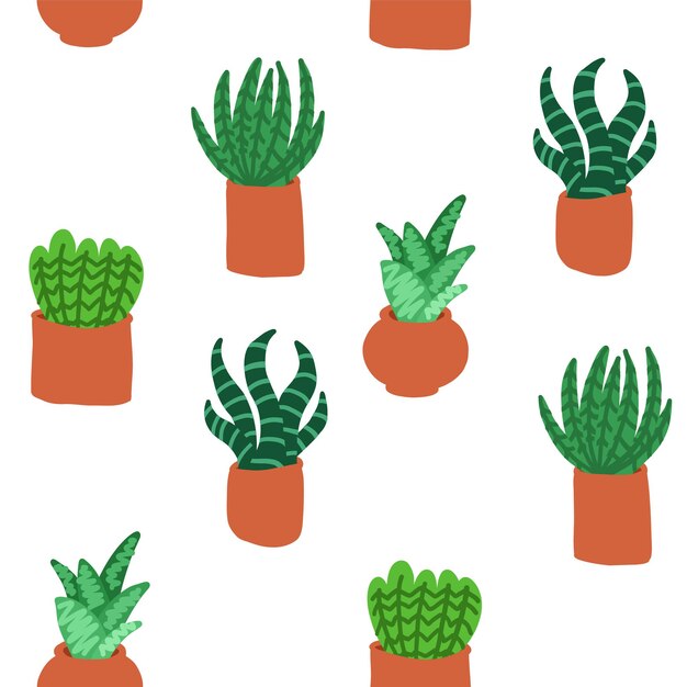 Cactussen patroon in cartoon-stijl