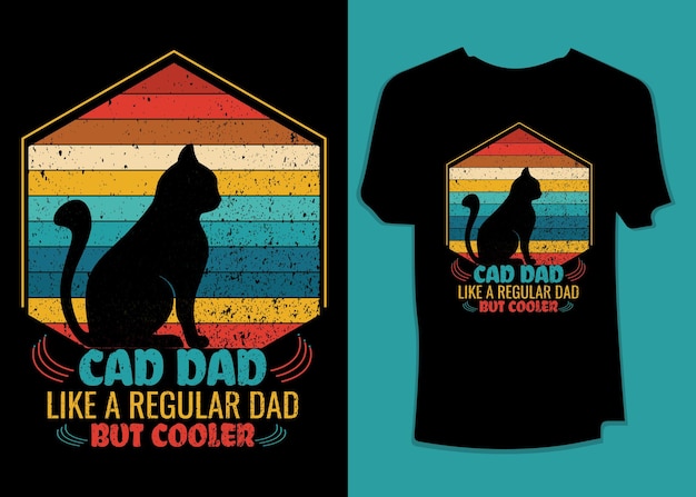 Cad dad like a regular dad but cooler Retro T-shirt Design