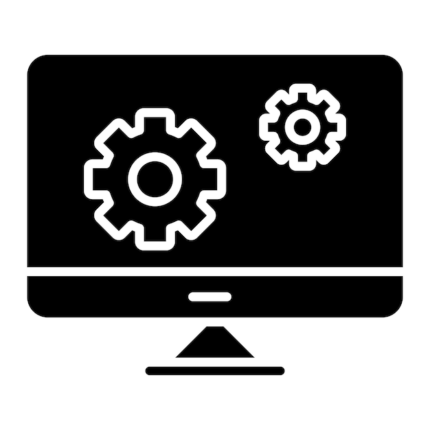 Cad Engineering Glyph Solid Black Illustration