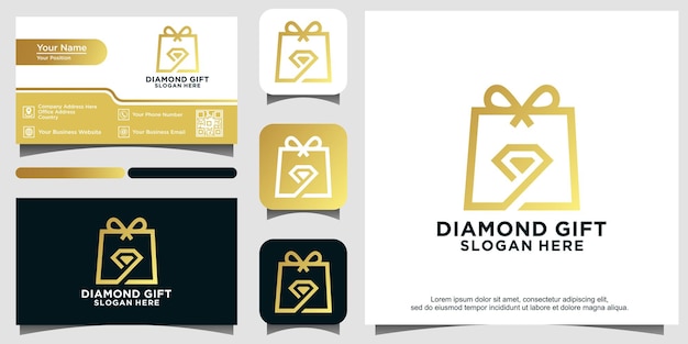 cadeau diamant logo ontwerpsjabloon