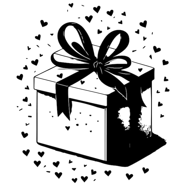 Vector cadeau doos valentine liefde zwarte kleur logo symbool perfect zwart