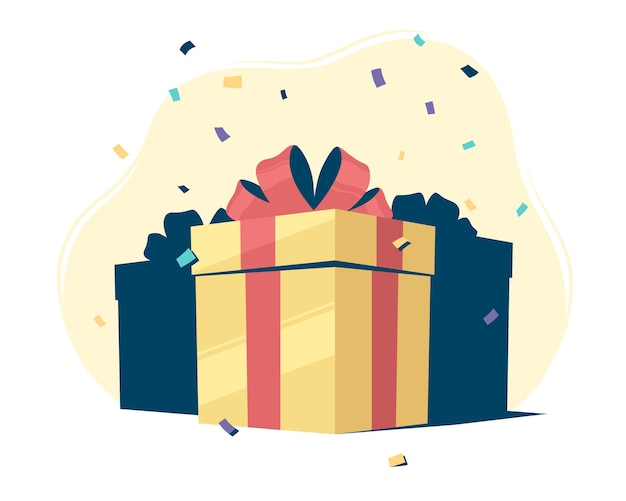 Vector cadeau met confetti