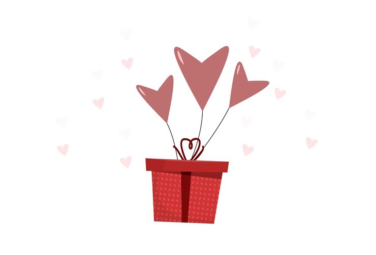 Vector cadeau op valentijnsdag vector cartoon afbeelding
