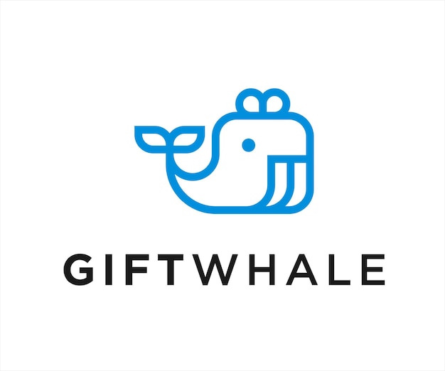 cadeau walvis logo ontwerp vectorillustratie