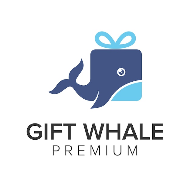 Cadeau walvis logo vector pictogrammalplaatje