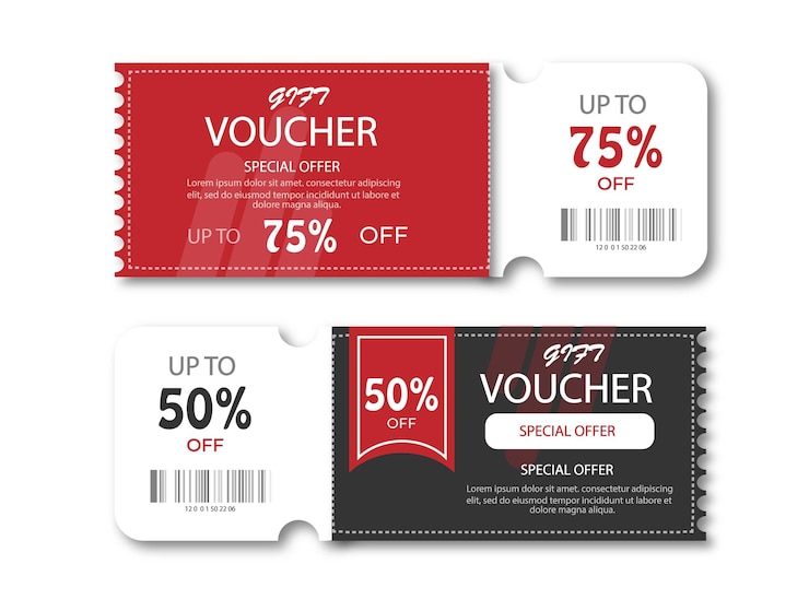 Cadeaubon korting promotie sjabloon