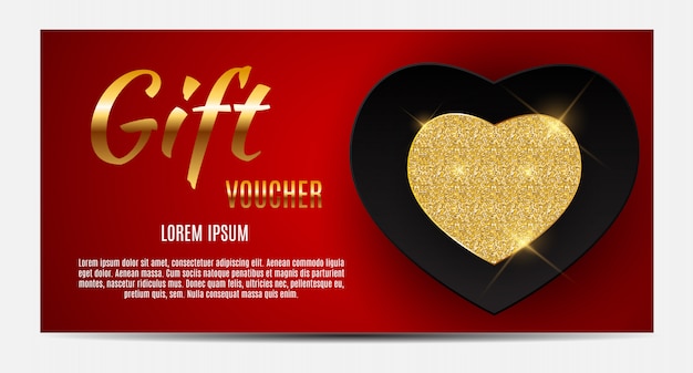 Cadeaubon sjabloon voor uw bedrijf. valentijnsdag hart