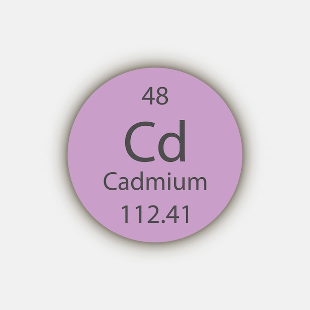 Cadmiumsymbool Scheikundig element van het periodiek systeem Vectorillustratie