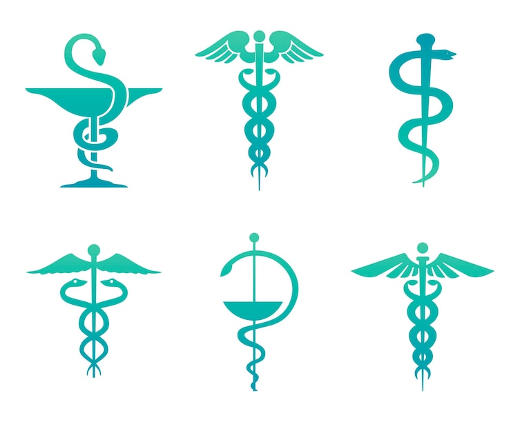 Vector caduceus as a symbol of medicine signs of medicine