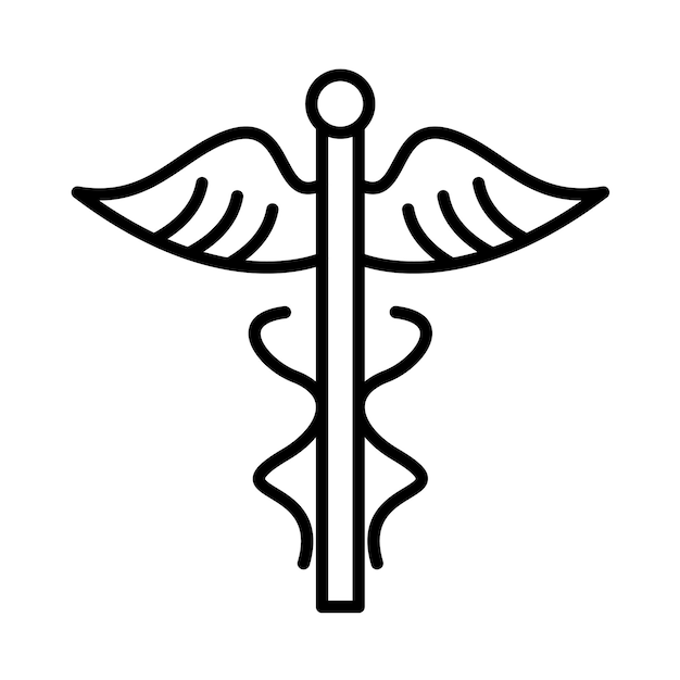 Vector caduceus line illustration