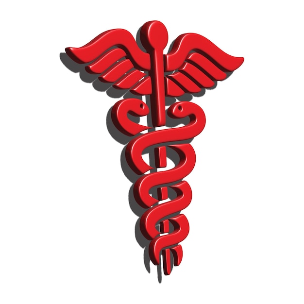 Vector caduceus logo 3d medical