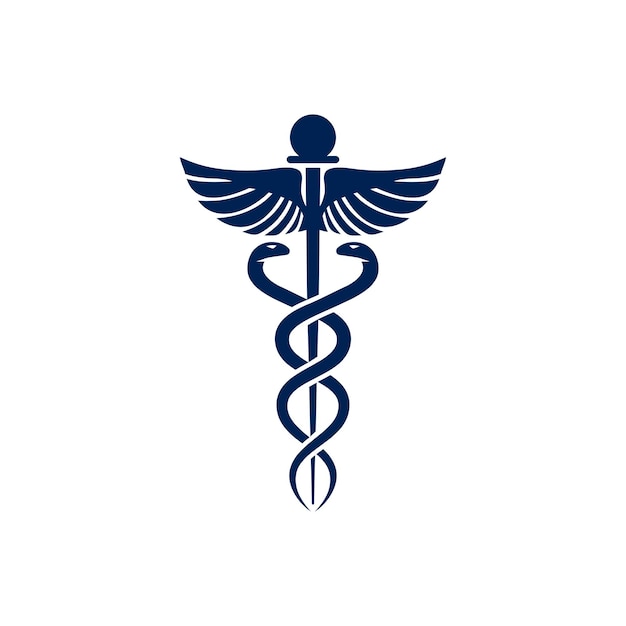 Caduceus logo design vector illustration Health logo