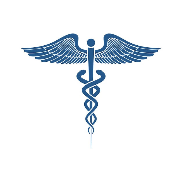 Вектор логотипа кадуцея для здравоохранения или больницы