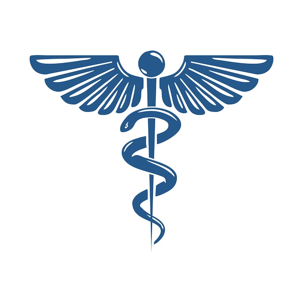 Caduceus logo vector for health care or hospital