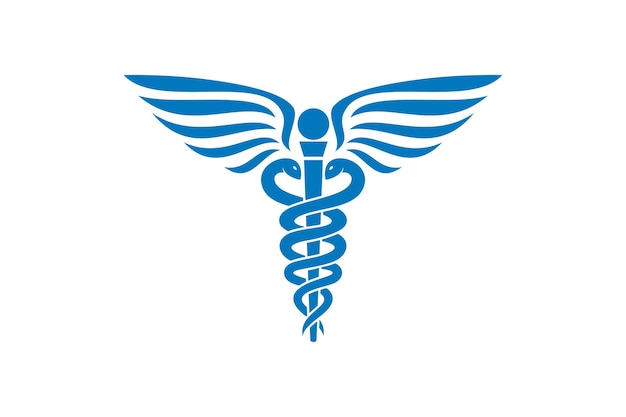 Caduceus medical snake logo icon vector template