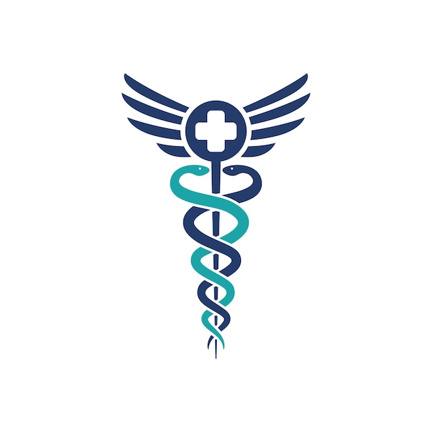 Caduceus Medical Snake Logo Icon Vector