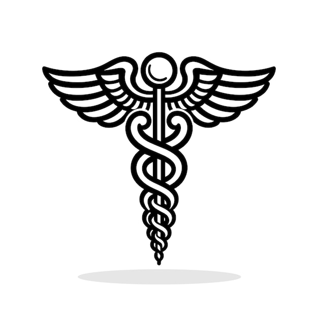 Vector caduceus medical symbol icon