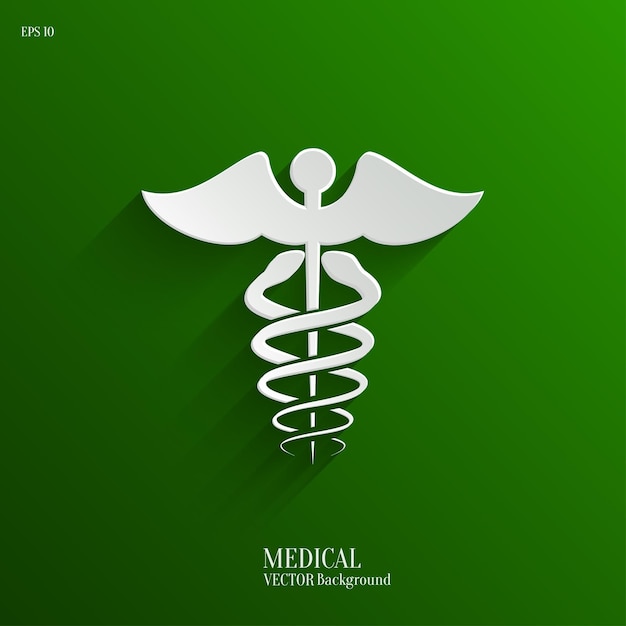 Caduceus Medical Symbol Vector Backgrond