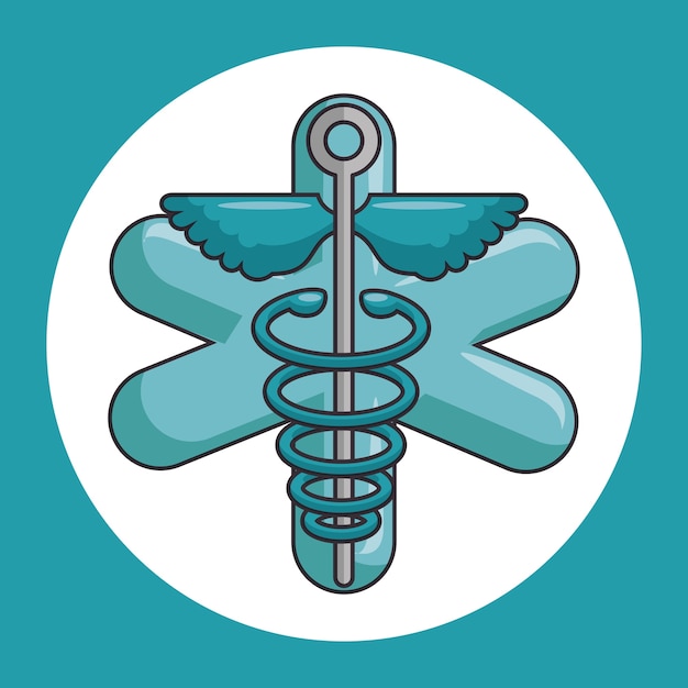 Vector caduceus medical symbol