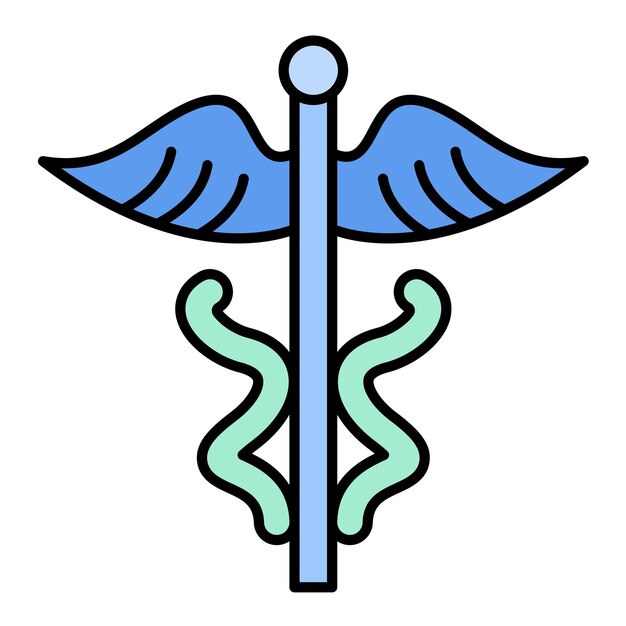 Vector caduceus vector illustration style