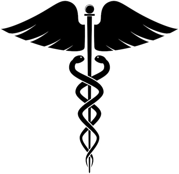 Вектор Векторный символ caduceus идеально подходит для визитных карт и создания логотипа врача больницы медицинской