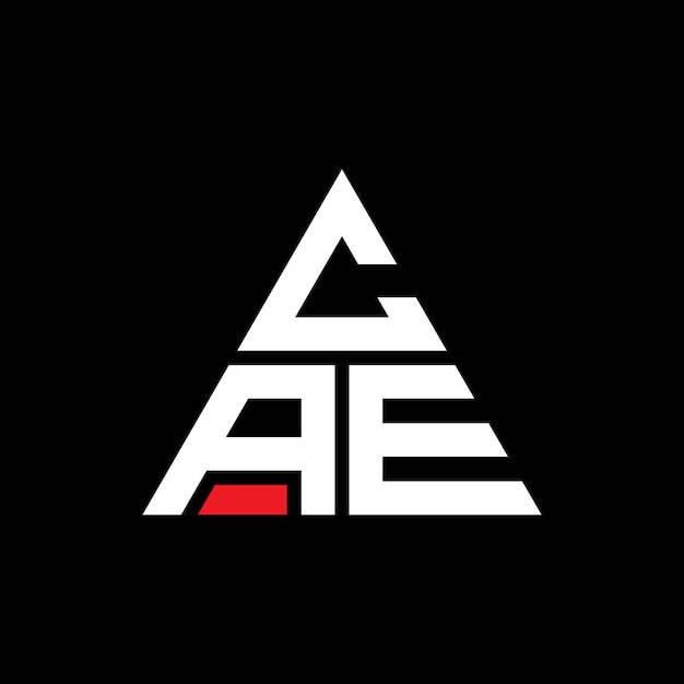ベクトル cae トライアングル・レター・ロゴ デザイン モノグラム cae トリアングルベクトル ロゴ テンプレート 赤色 cae 三角ロゴ シンプル エレガントで沢なロゴ