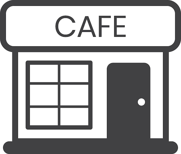 Cafe building illustration in minimal style