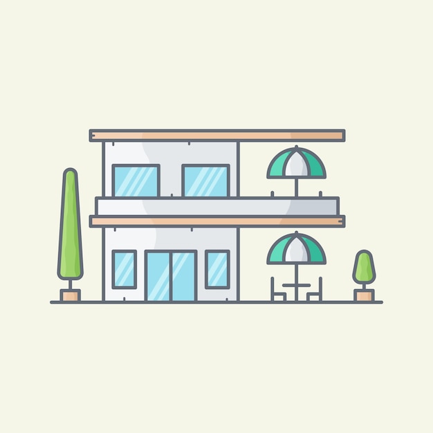 Cafe building vector illustration