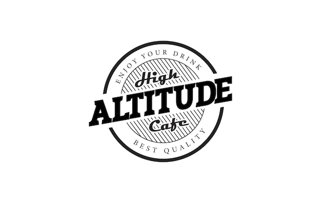 Cafe business logo effect, letterpress in minimal botanical badge logo template design