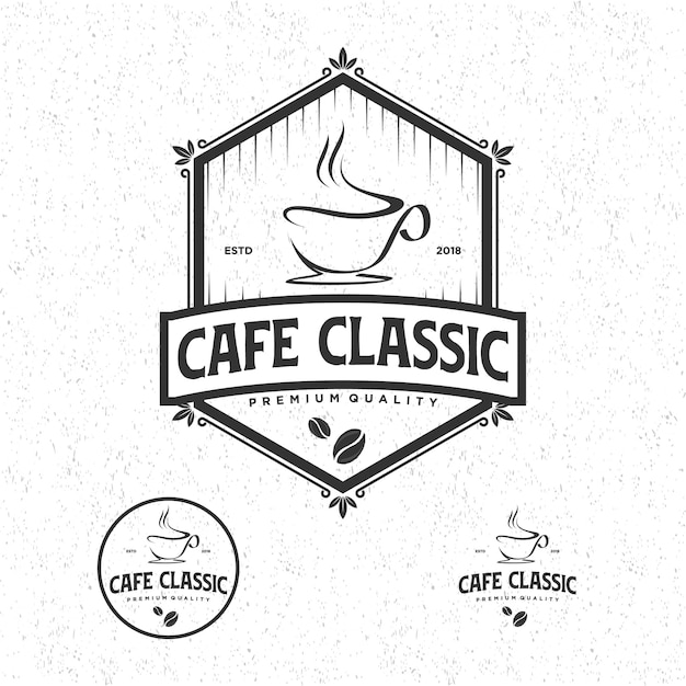 Vettore cafe classic logo vintage