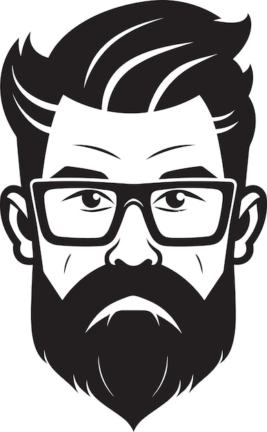 Cafe Couture Monochrome Vector Depiction of Hipster Flair Artistic Expression Black Vector Art Cele