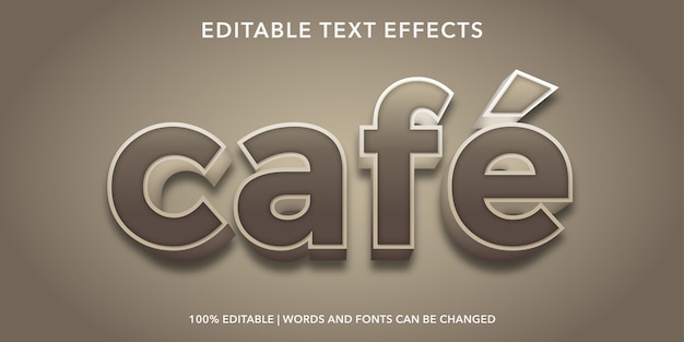 Vector cafe editable text effect