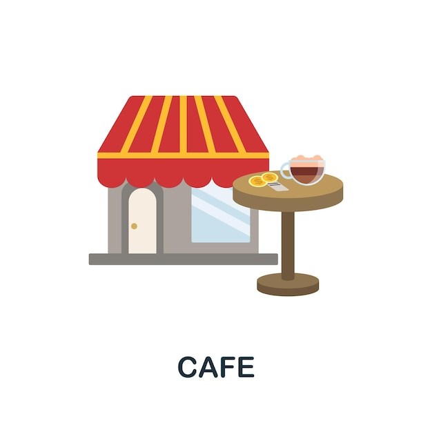 Cafe flat icon Gekleurd bord uit de collectie van kleine bedrijven Creative Cafe icoon illustratie voor webdesign infographics en meer