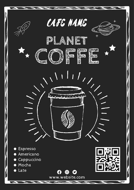 Vector cafe flayer template a4