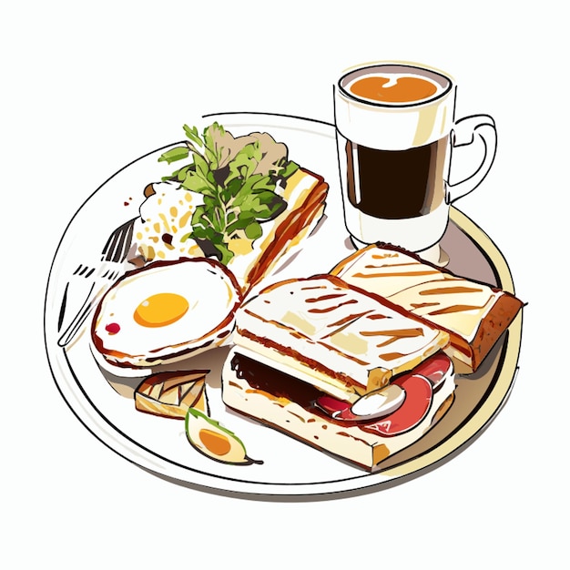 Vector cafe food vector illustratie