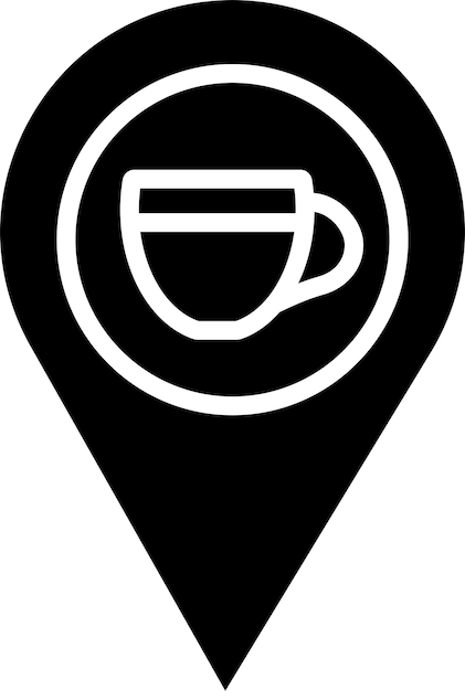 Cafe Location solid and glyph vector illustration