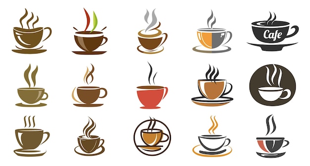 Vector cafe logo collection symbol modern designs for business