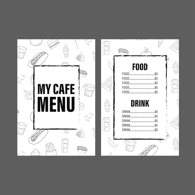 Vector cafe menu template